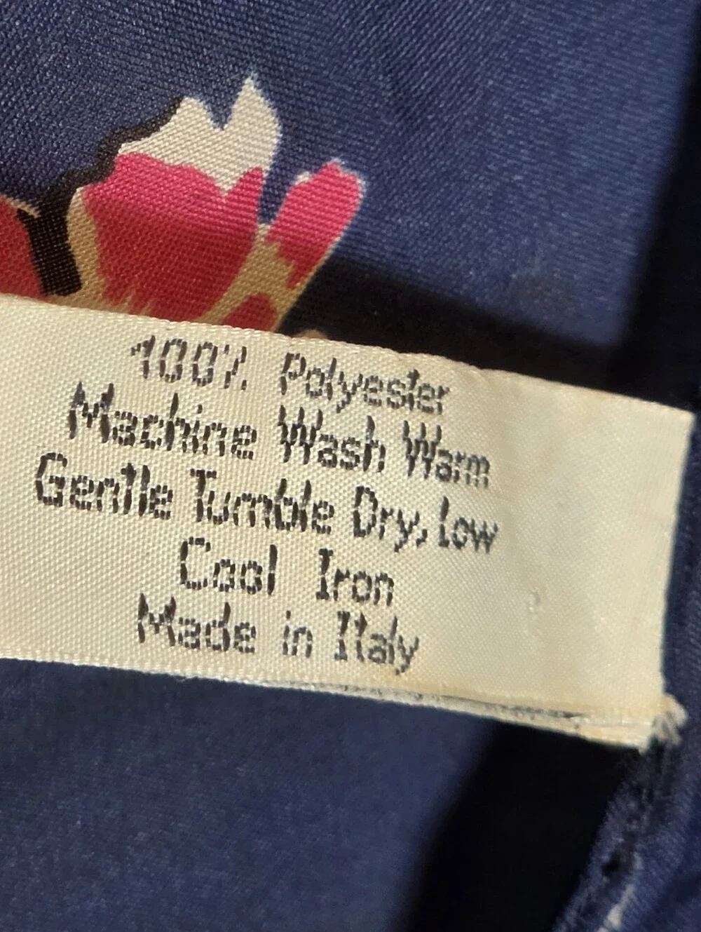 Vintage Sarah Coventry Navy Blue Floral Square Scarf 30